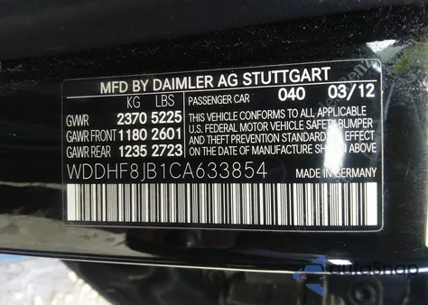 2012 Mercedes-Benz E 350 4Matic из США, поврежденный, VIN WDDHF8JB1CA633854